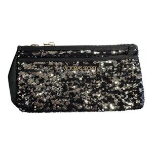 Victoria’s Secret Black/Silver Sequin 2-Compartment Make Up Bag